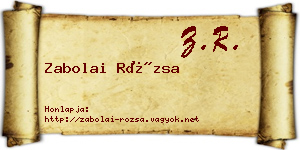 Zabolai Rózsa névjegykártya