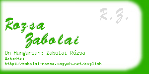 rozsa zabolai business card